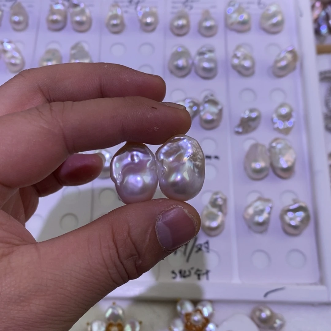 无****淡水珍珠耳饰银S925镶嵌