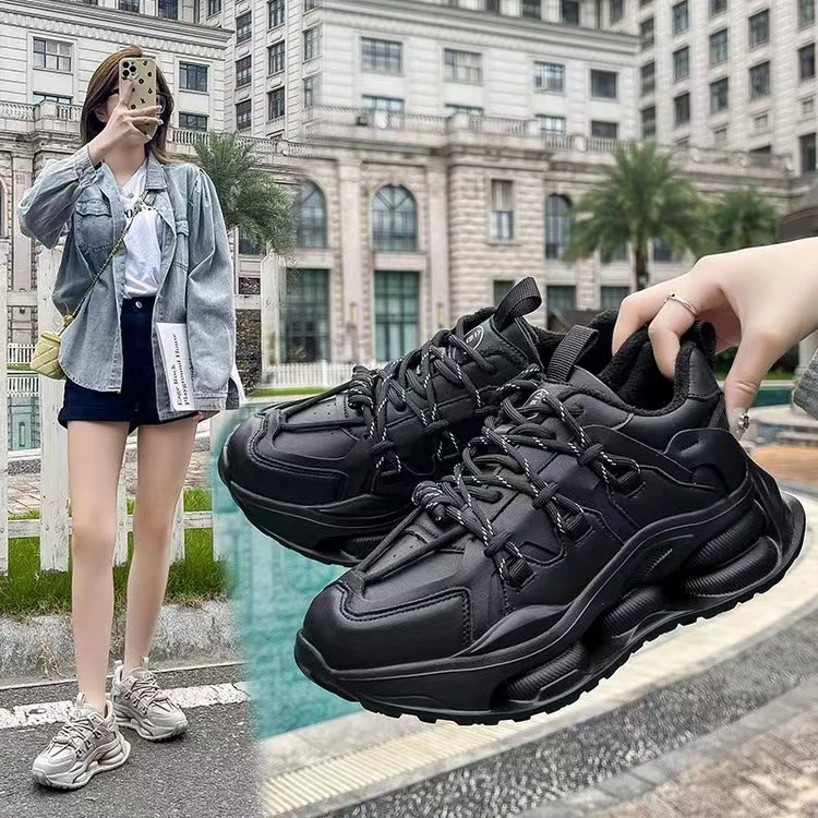 冬季加绒港风街头潮款老爹鞋2365