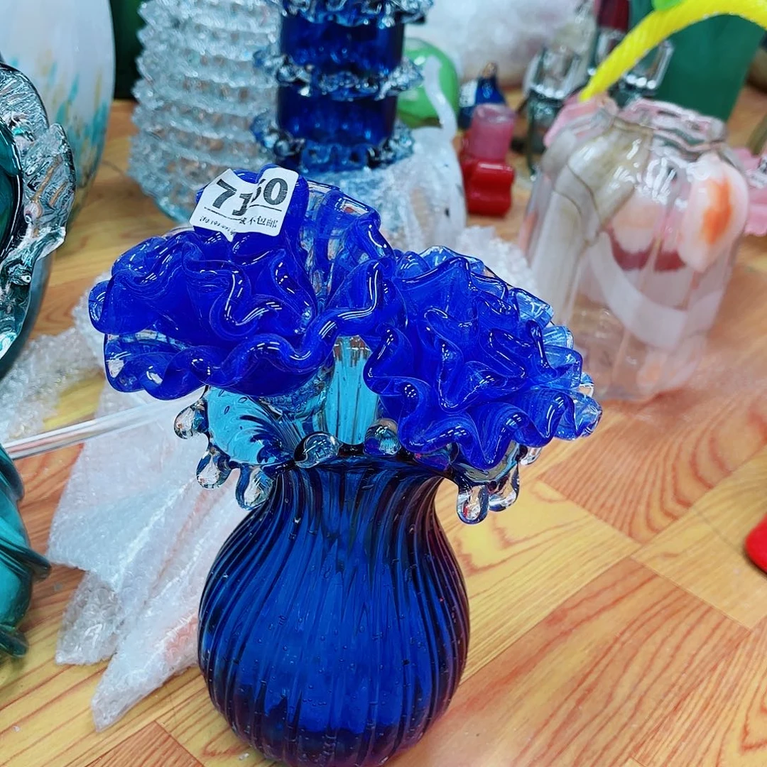 安妮琉璃花瓶摆件两花一瓶