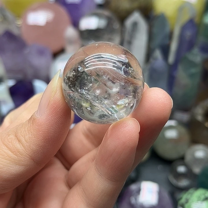 未镶嵌珠宝半成品水晶38克白水晶球