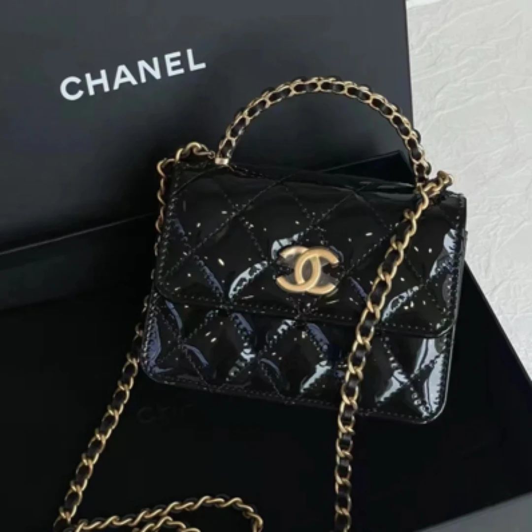 99新 Chanel/香奈儿 香奈儿22k漆皮手柄单肩包（11258086）