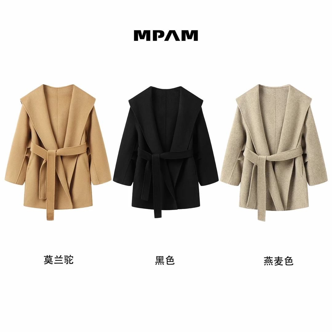 MPAM经典浴袍大衣时尚短款慵懒短款大衣女822