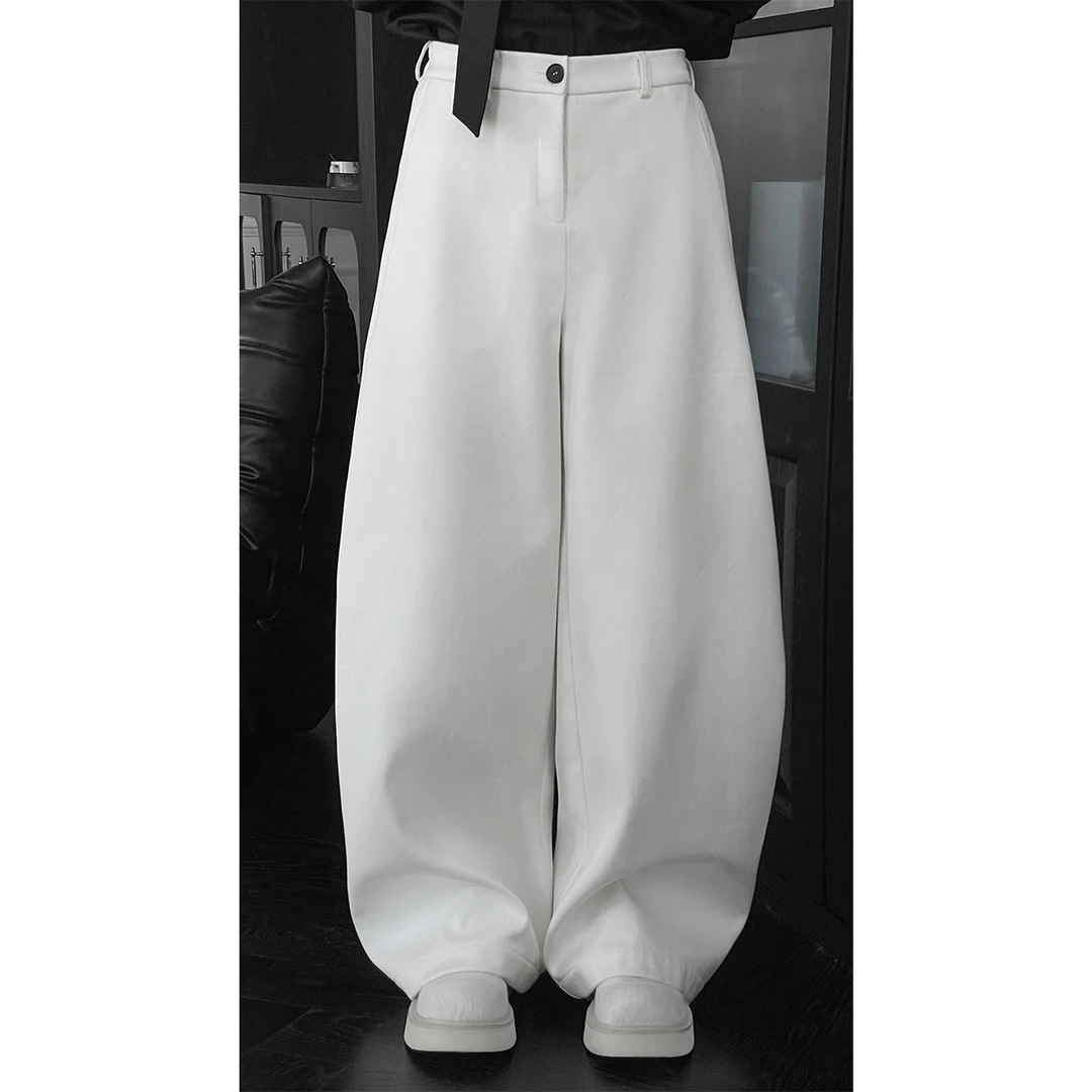 龙叨叨2025春季新品简约廓形百搭弯刀裤男宽松休闲cleanfit长裤潮