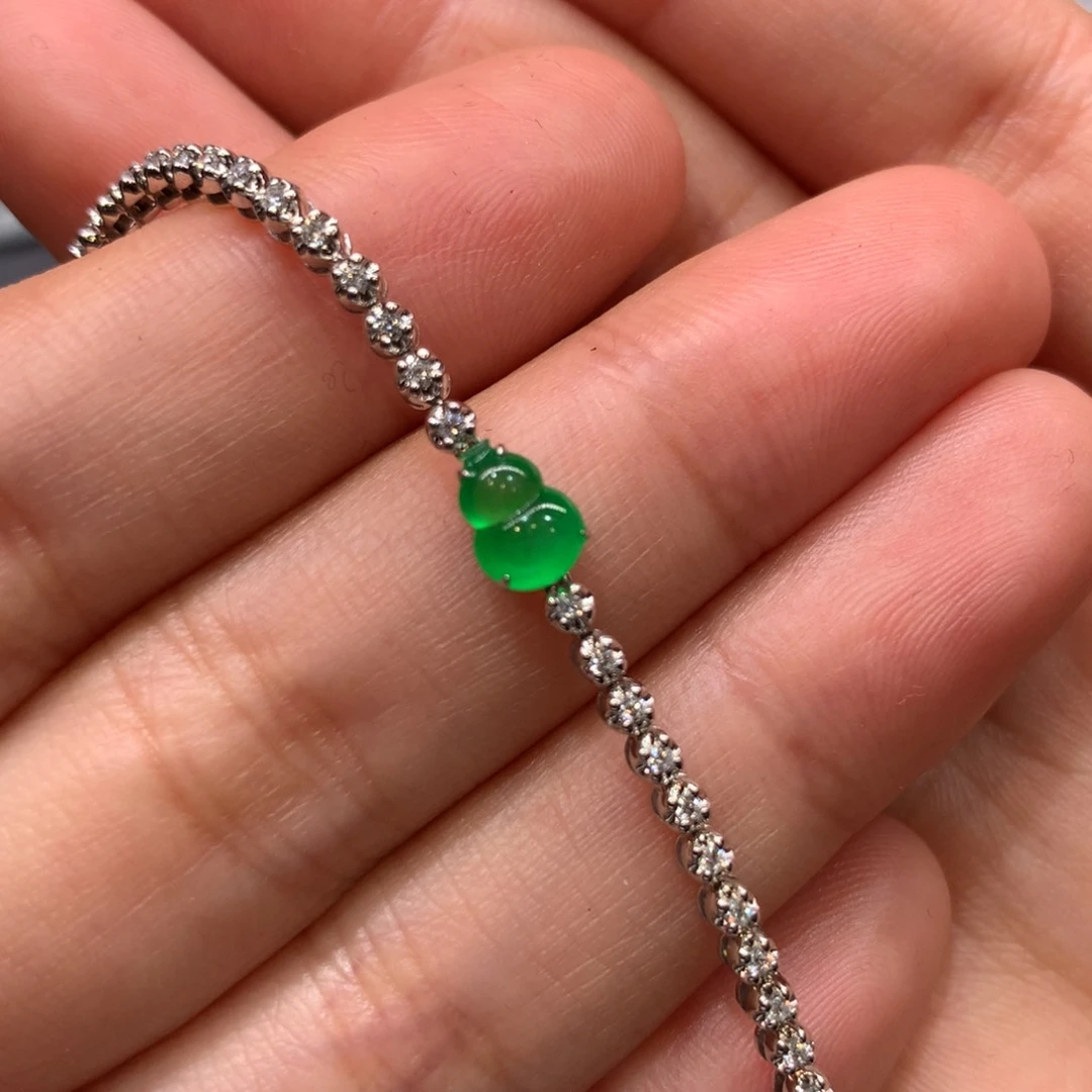 翡翠手链18K金镶嵌手链