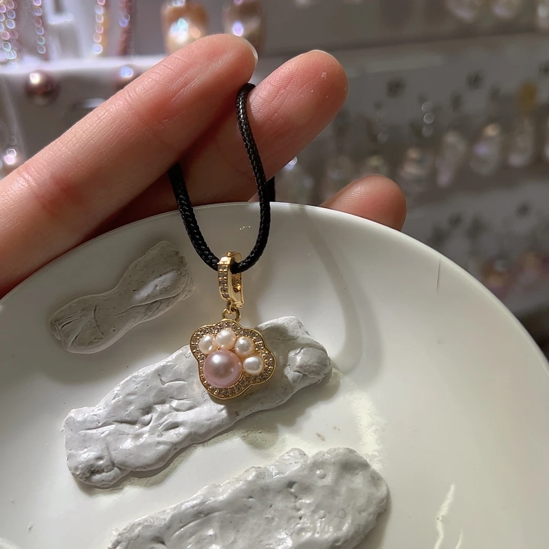 耳饰银S925镶嵌淡水珍珠