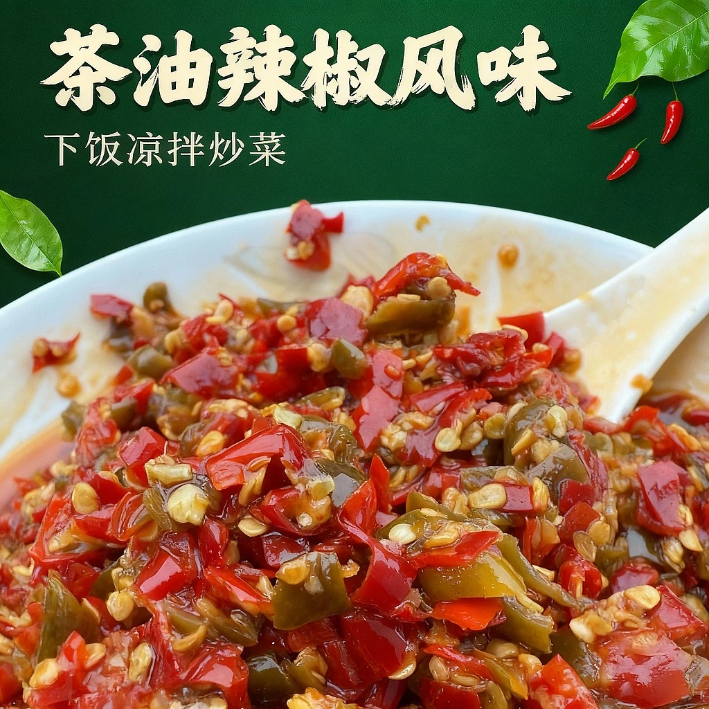 湖南茶油辣椒下饭凉拌炒菜煮鱼辣椒酱