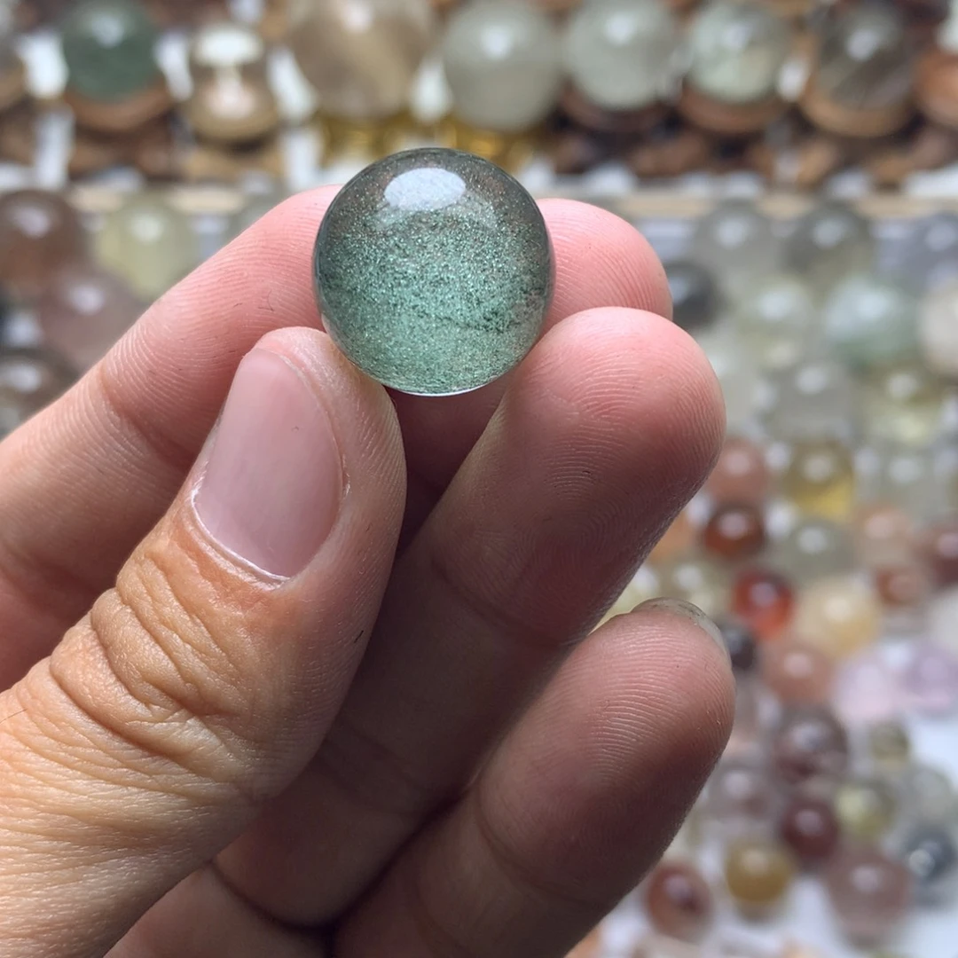 水晶珠宝半成品未镶嵌1*?绿幽灵球
