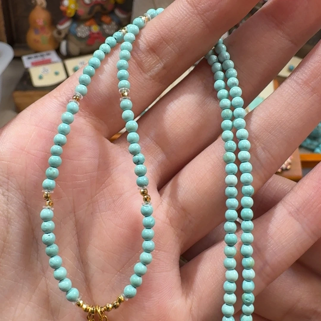 绿松石18K金镶嵌项链