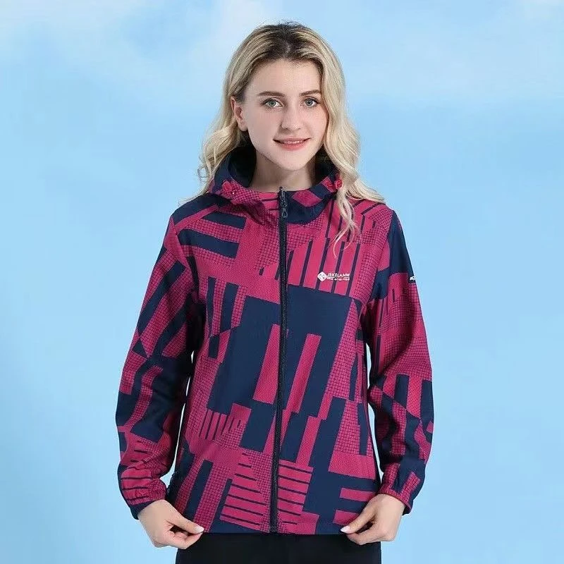 68766秋冬双面穿冲锋衣外套开衫女长袖户外运动透气软壳登山服