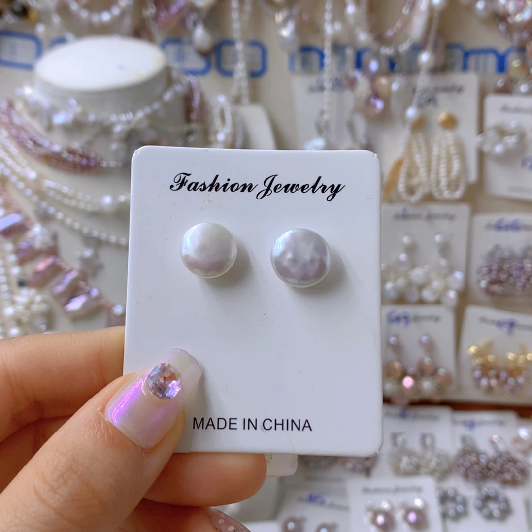 银S925镶嵌淡水珍珠耳饰