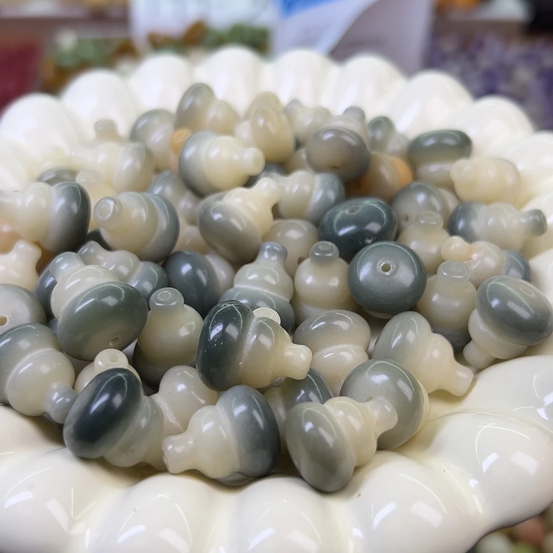 菩提根/象牙果手串瑕疵大飘绿葫芦20颗有坏