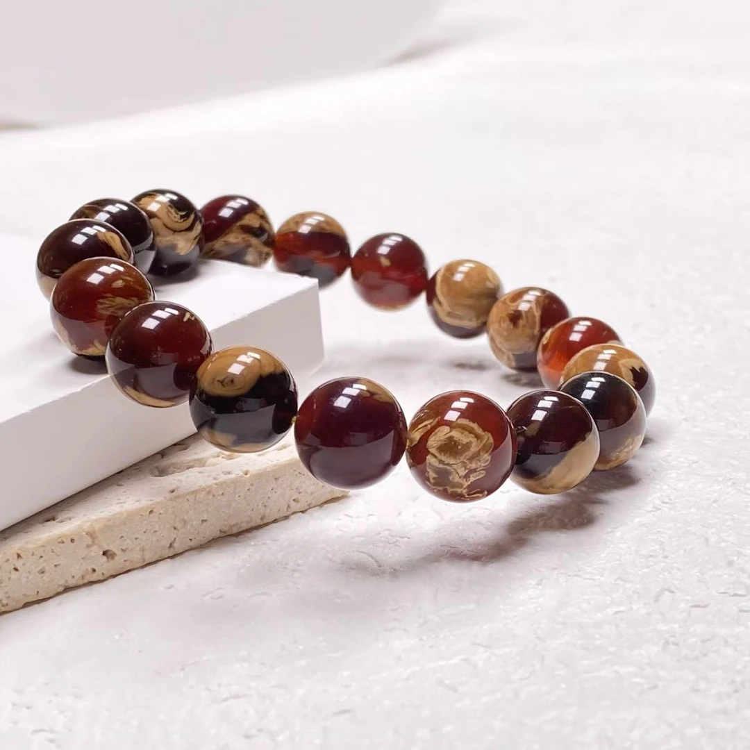 根珀溶洞妖花圆珠手串