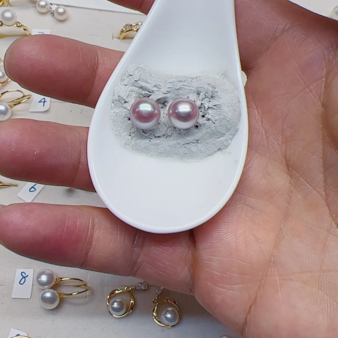 淡水珍珠耳饰合金露****n