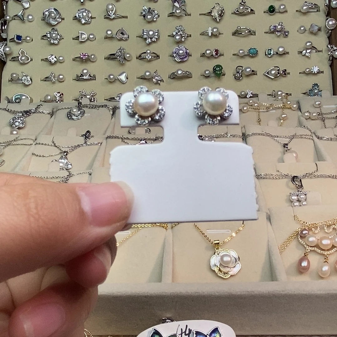 耳饰银S925镶嵌淡水珍珠