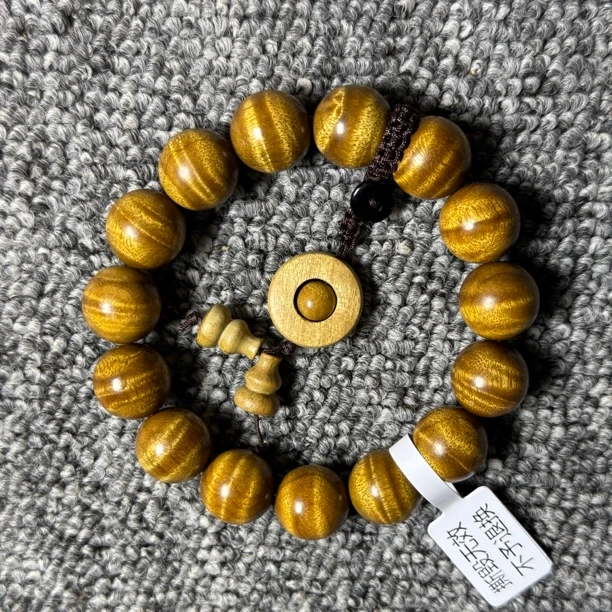 金丝楠木水波纹1.5文玩手串