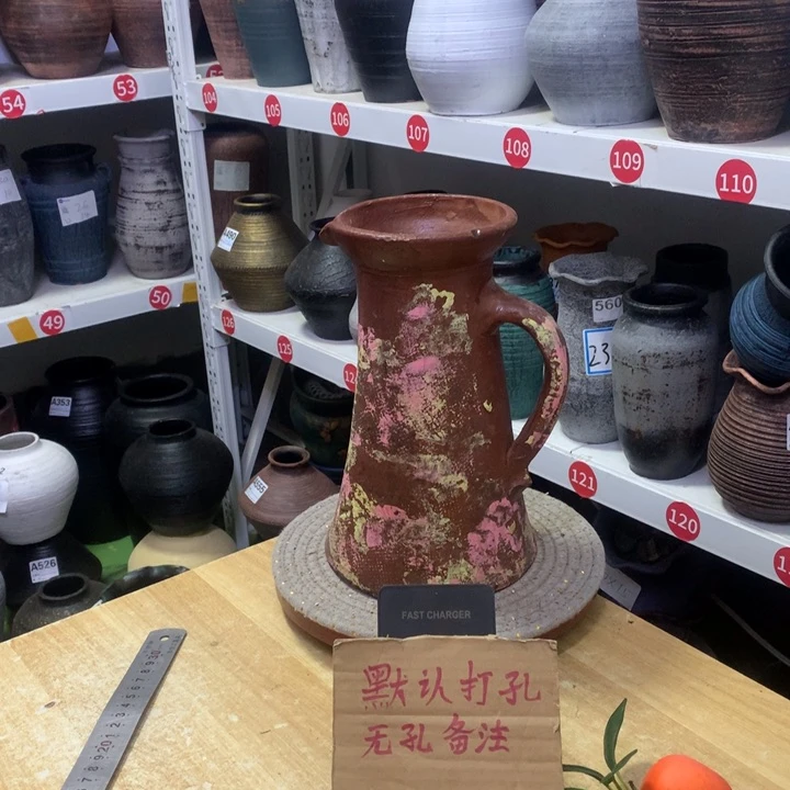 【闪购商品】红陶粗糙盆默认打孔高26口12