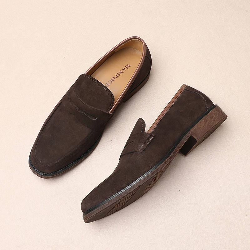 复古豆豆鞋韩版豆豆鞋男鞋男士皮鞋百搭透气商务