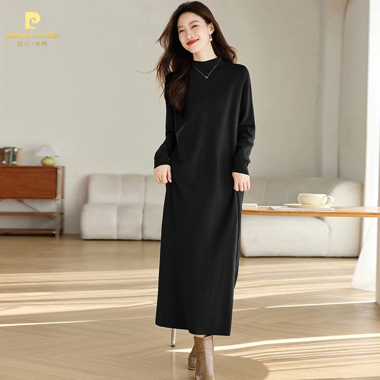 皮尔卡丹秋冬时尚洋气女款针织打底衫显瘦气质休闲宽松慵懒风入秋