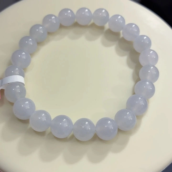 翡翠未镶嵌手链冰胶浅紫卡8.7