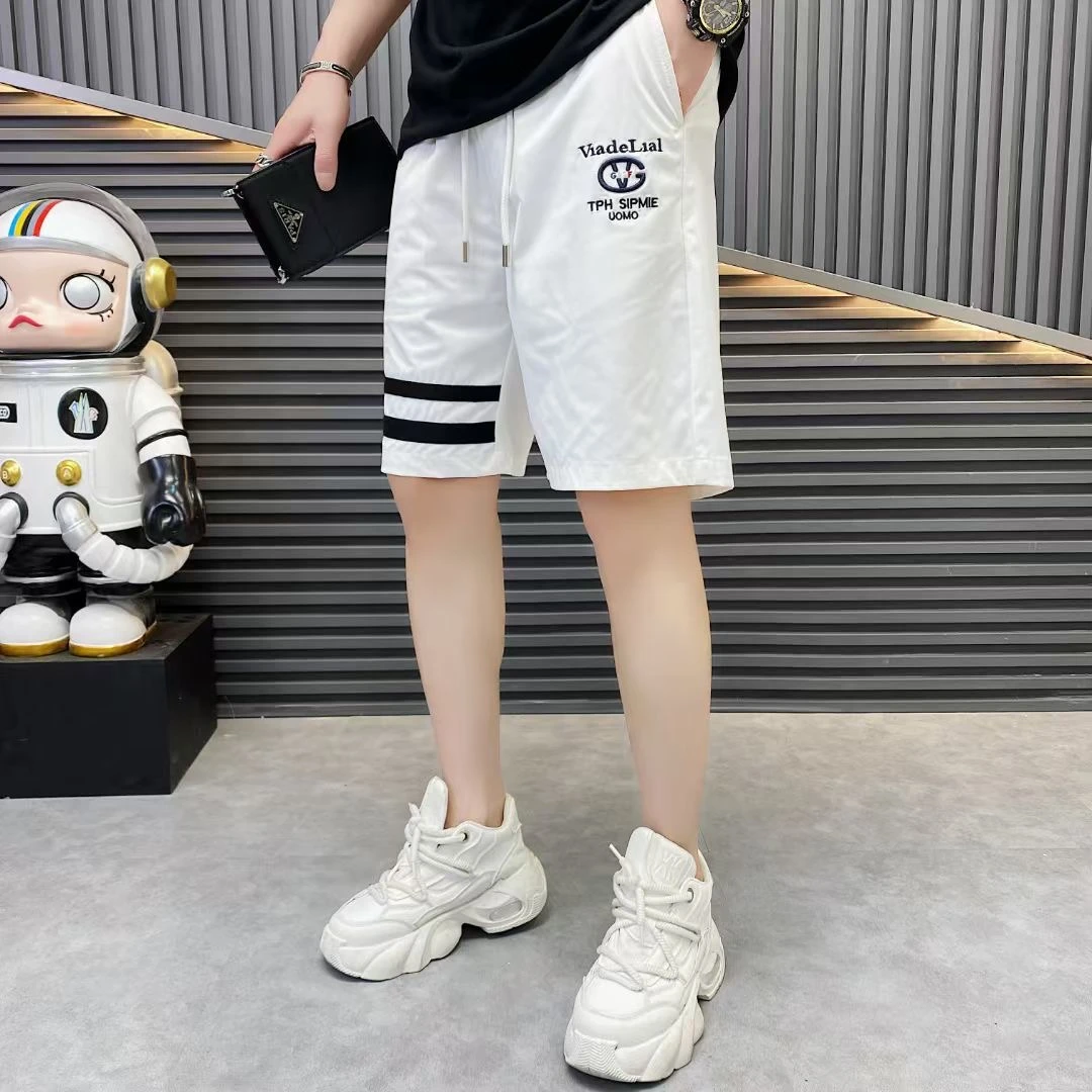 2025夏季新款个性潮牌五分中裤男士休闲百搭速干运动短裤男沙滩裤