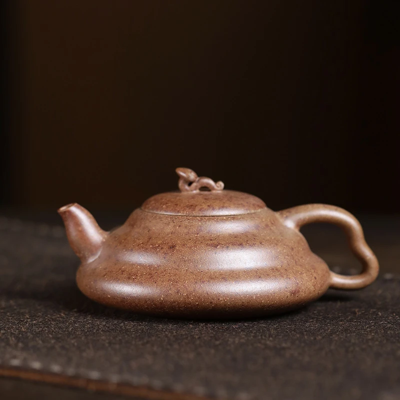 大吉羊柴烧 宜兴紫砂壶茶壶 原矿本山绿泥巳巳如意130ml徐雅