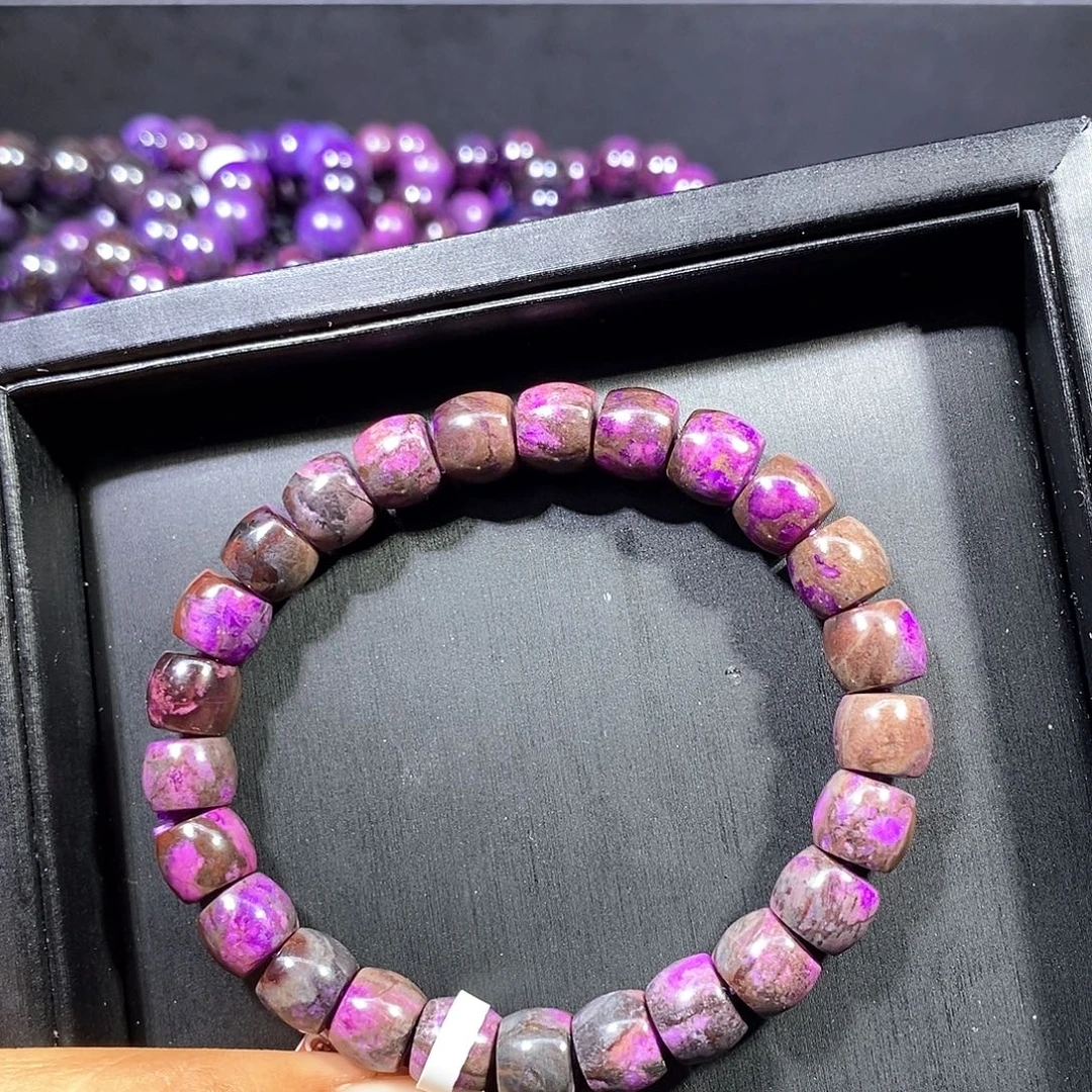 苏纪石（舒俱来）未镶嵌南非舒俱来咖皮桃红面包珠单圈