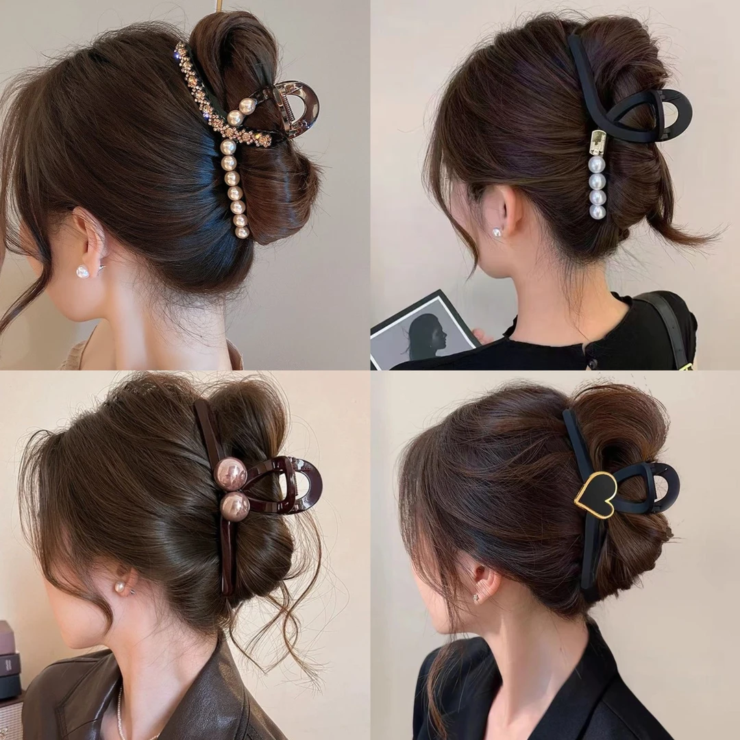 森系女大抓夹网红鲨鱼夹气质原创设计发夹盘发夹发饰百搭头饰