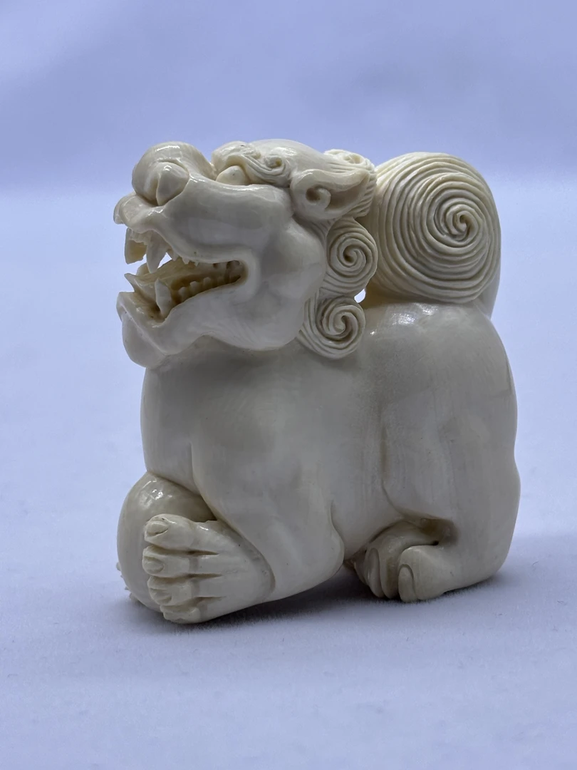 AB125 猛犸牙瑕疵纯肉虎造型雕刻件 金亮老师