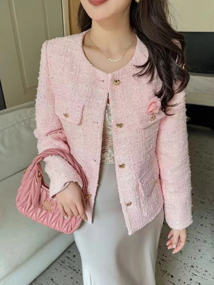 直下摆春季女款轻奢百搭气质小香风外套HJ-1553