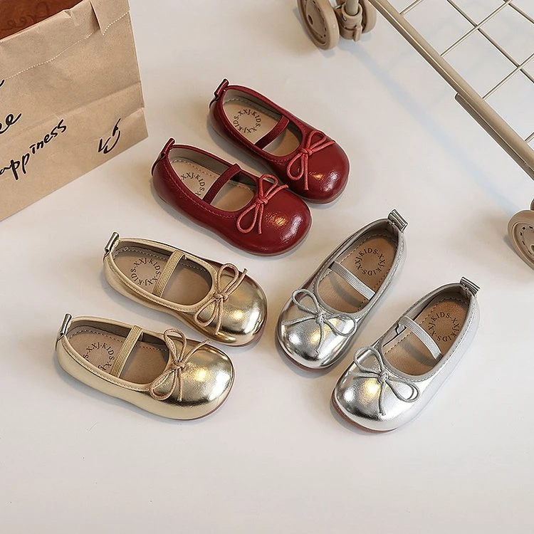 2025春秋韩版女童圆头小皮鞋儿童百搭软底奶奶鞋洋气红色单鞋922