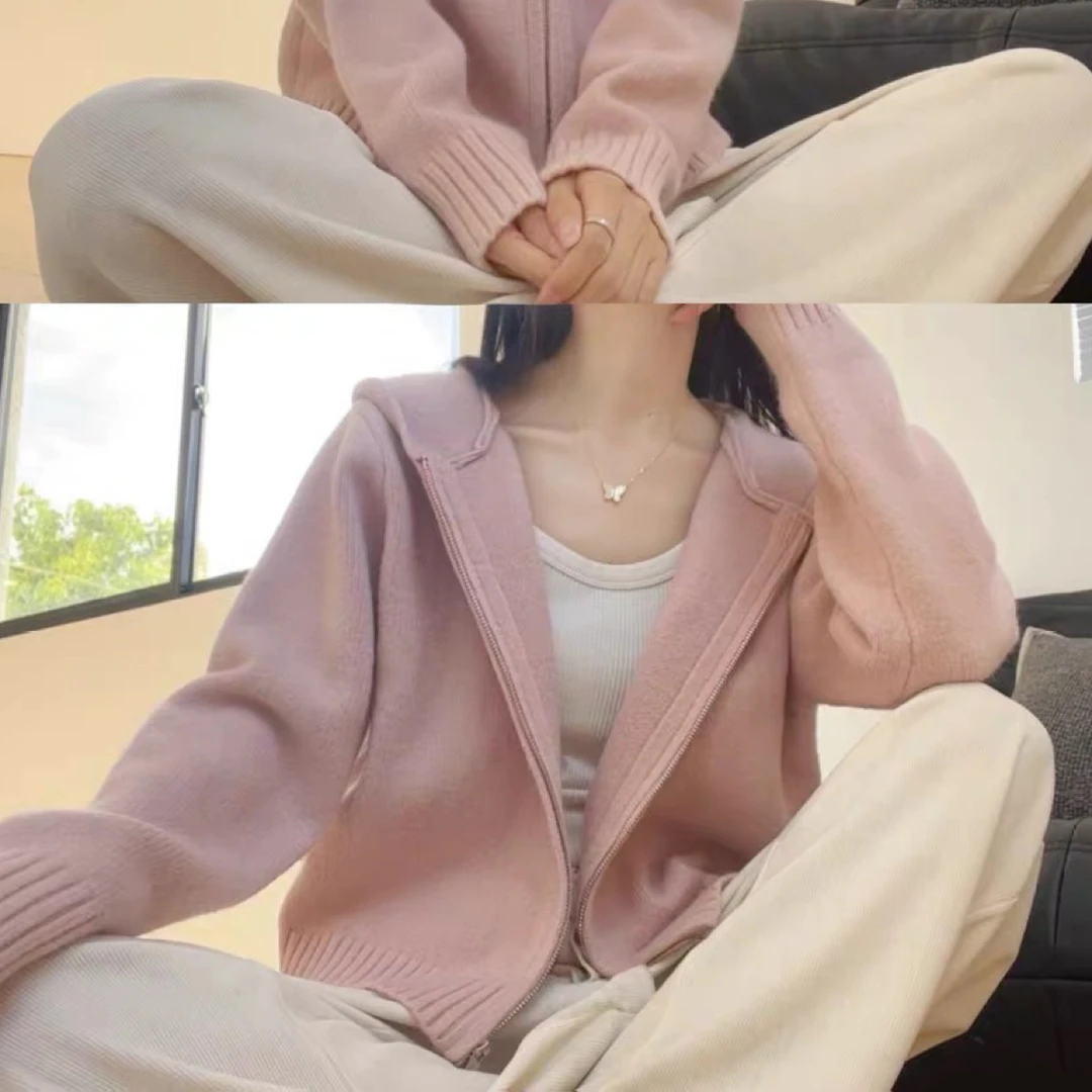 615纯色连帽针织