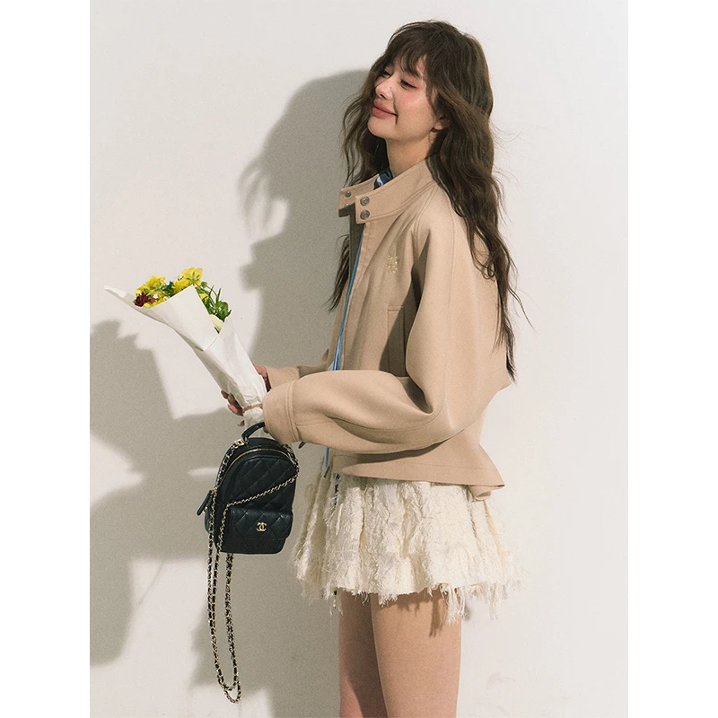 RECOIN R1C立领弯刀袖短款小风衣47RSW16