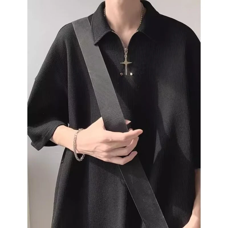 美式polo衫短袖t恤男款2025新款夏季穿搭宽松上衣高级感痞帅半袖