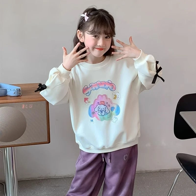 女童卡通卫衣春秋装2025新款洋气小女孩亮片变色上衣儿童休闲童装