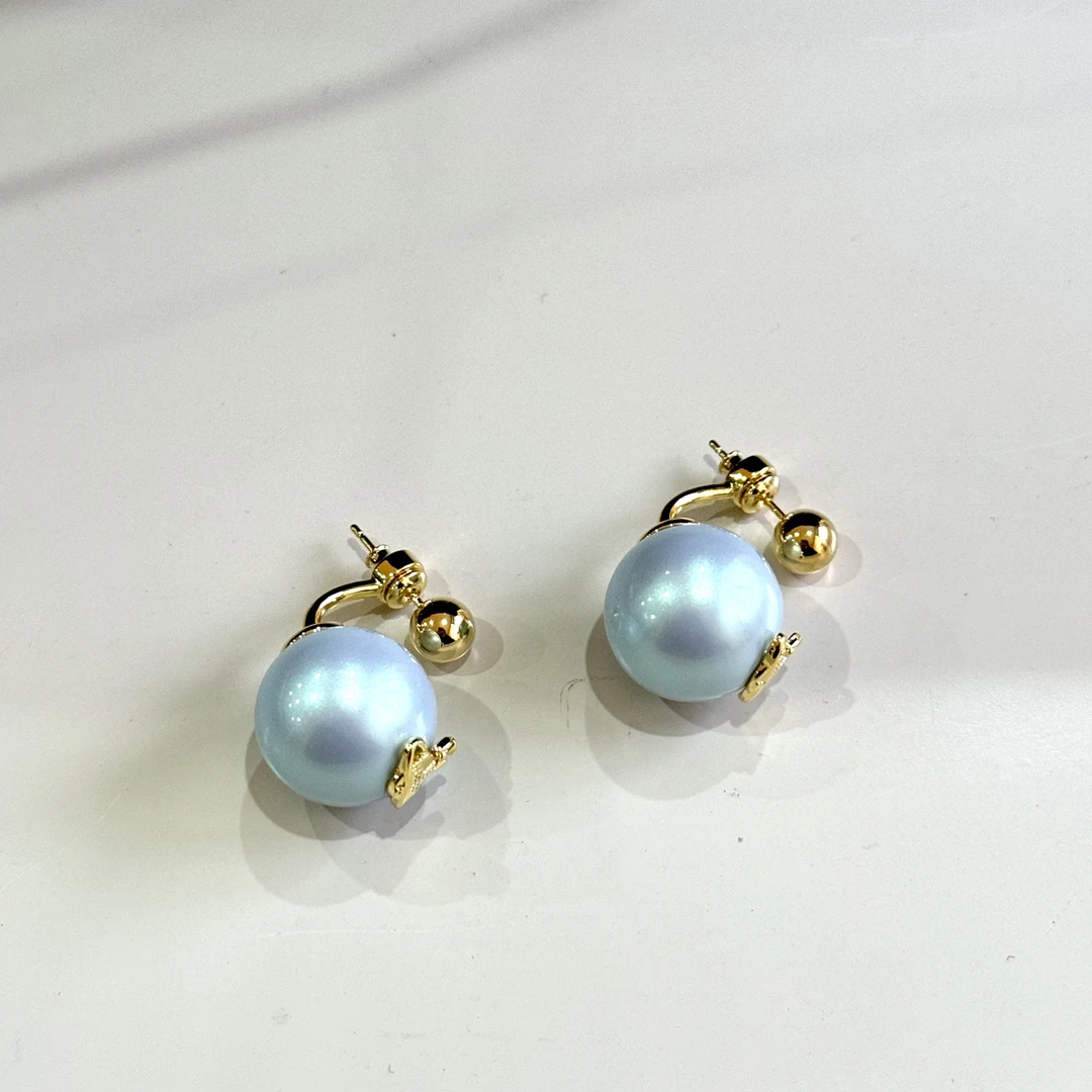 铜合金仿珍珠耳饰 HRY0-铜合金星球珍珠简约耳钉HRY0-1400