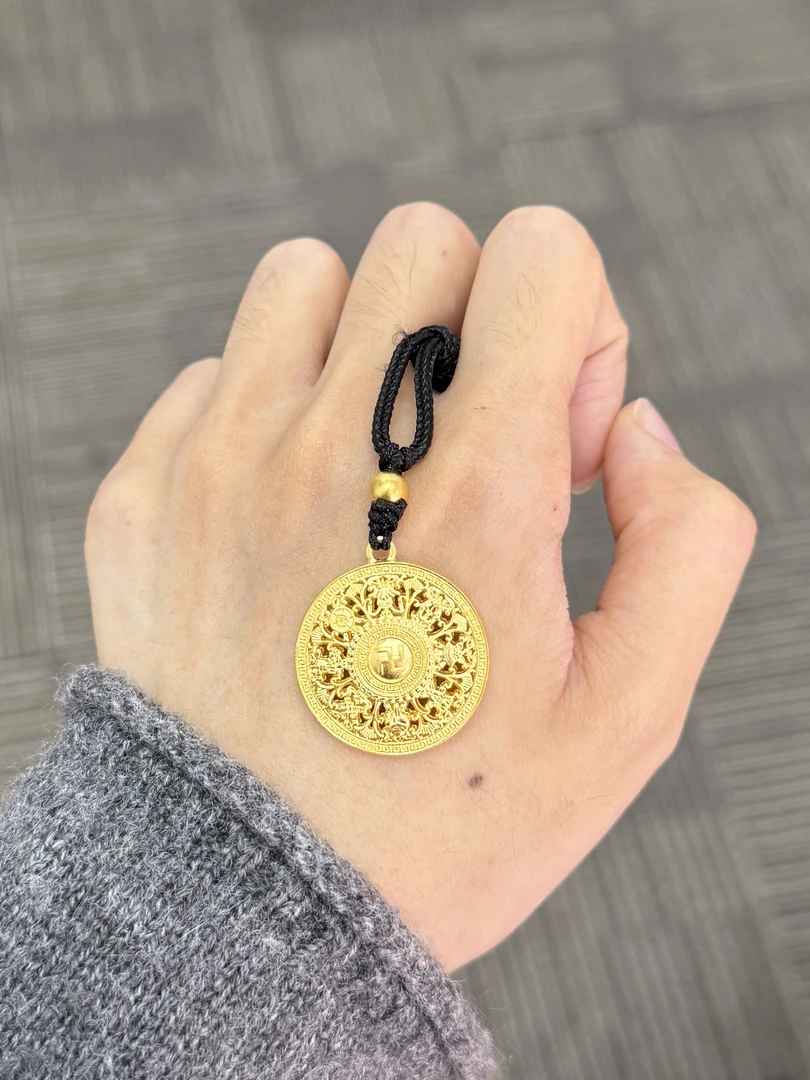 足金999 古法八宝罗盘（编绳款）