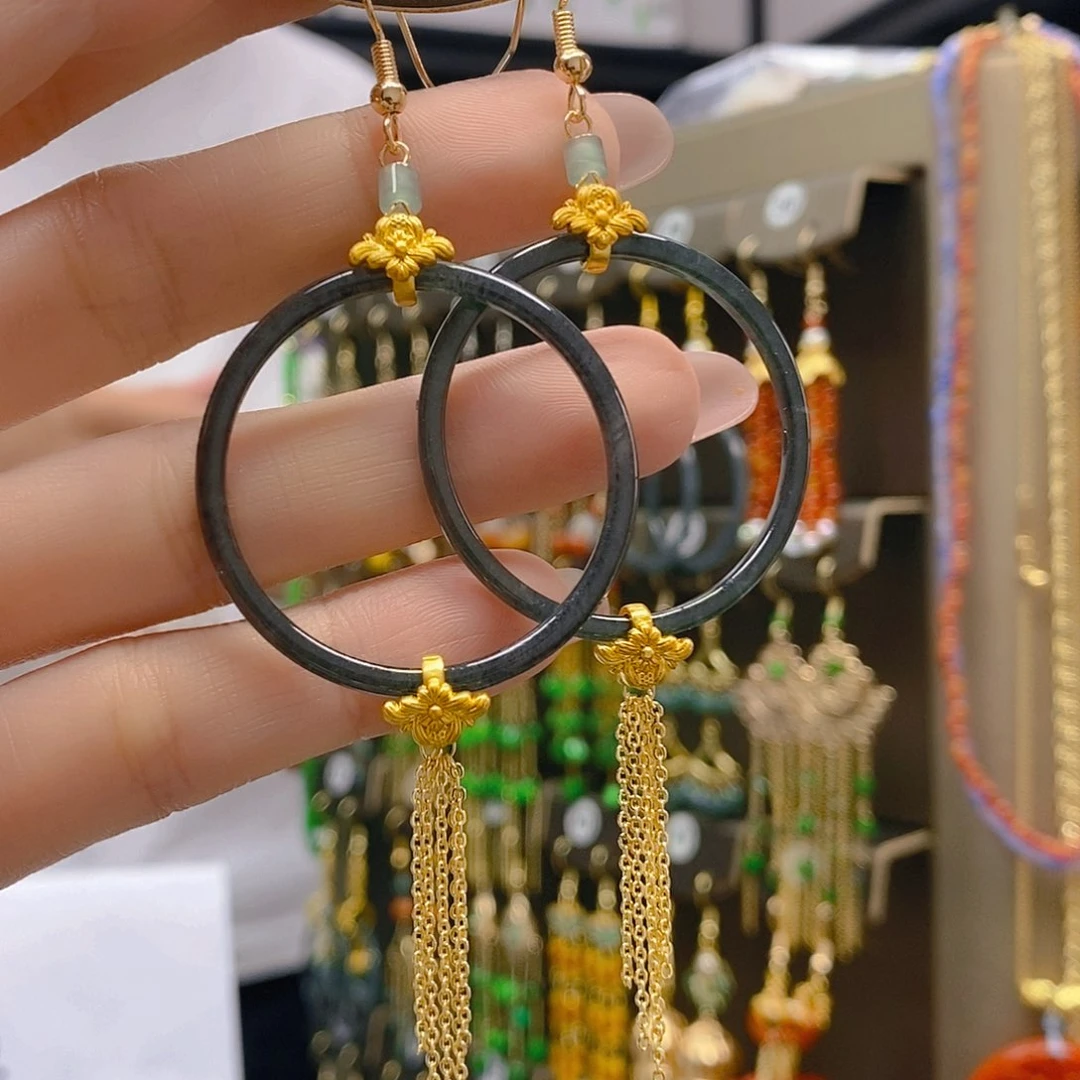 翡翠合金耳饰翡翠