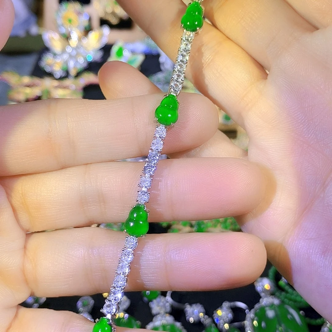 吊坠(不含链)银S925镶嵌翡翠