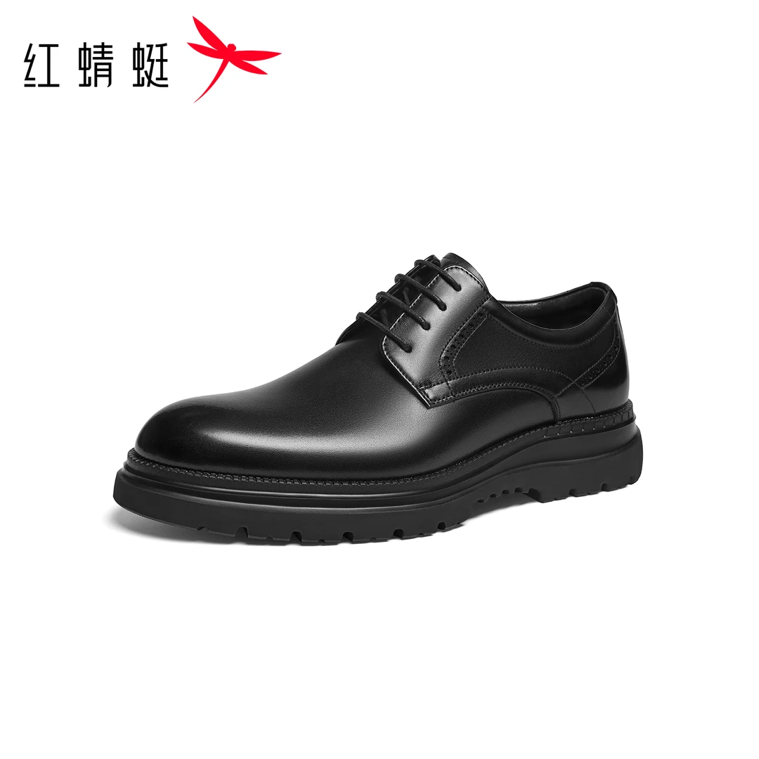 红蜻蜓正装皮鞋2025秋冬新款男鞋高端商务大头德比鞋通勤男士皮鞋