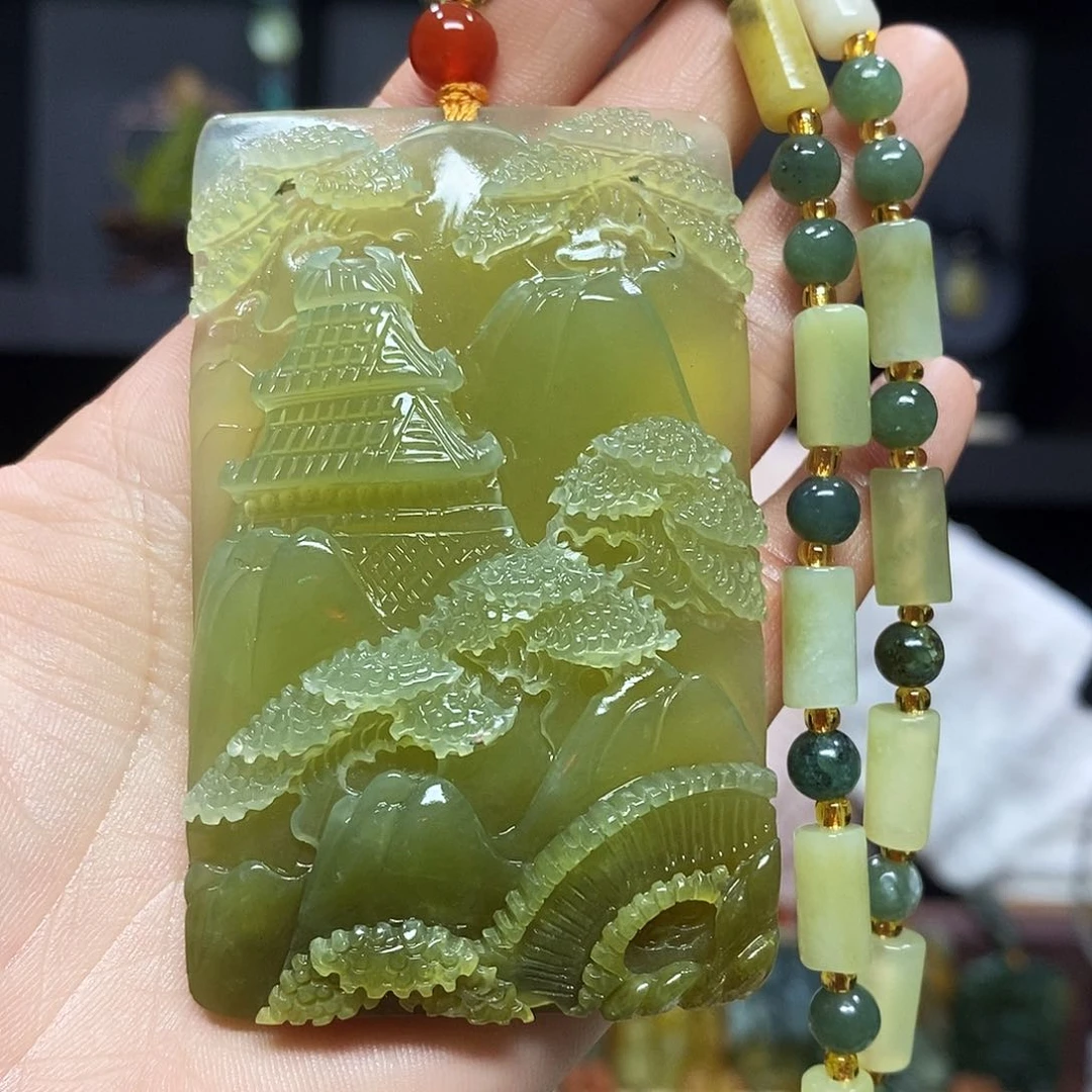 未镶嵌岫玉挂件吊坠