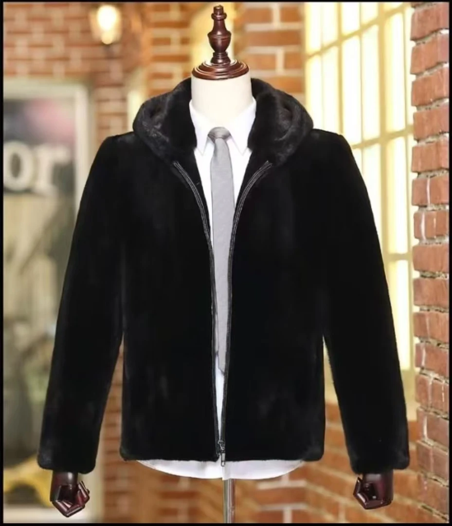 【皮革城真货】精品男装长袖冬装外套夹克大码皮大衣保暖L12-2L