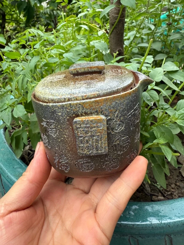 精品紫砂白福手抓壶200cc