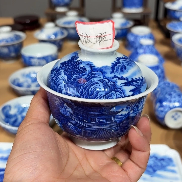 景德镇纯手绘盖碗