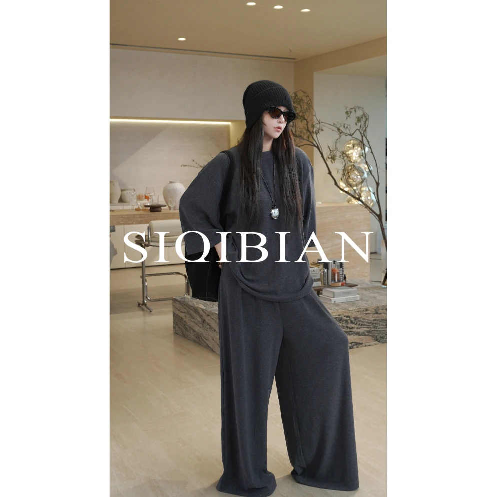 SIQIBIAN | 25秋冬新品休闲百搭八分袖羊毛套装-25146/25164