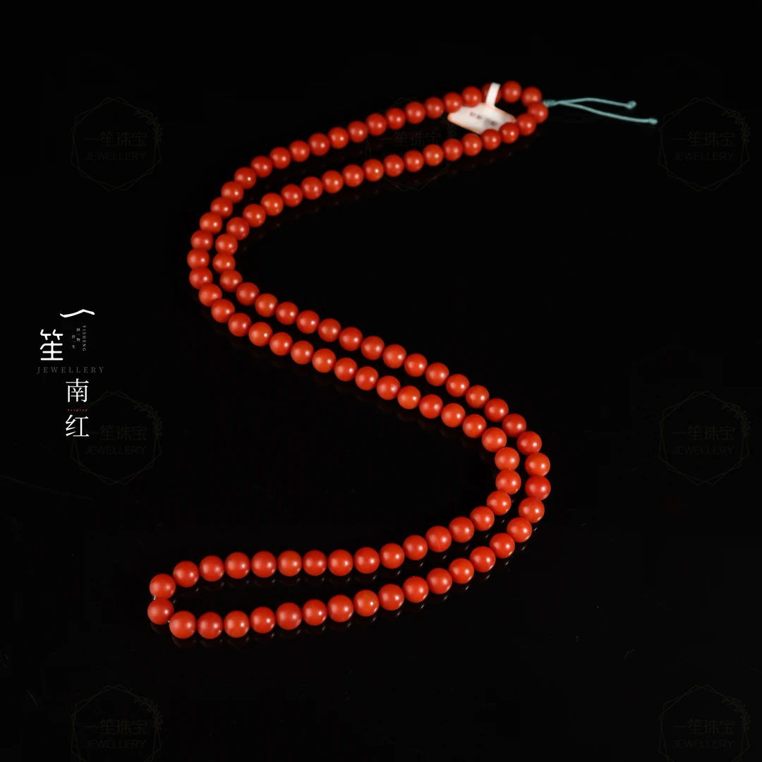 【一笙 · 臻藏】天然传世级南红108项链裸石约8mm YS19518