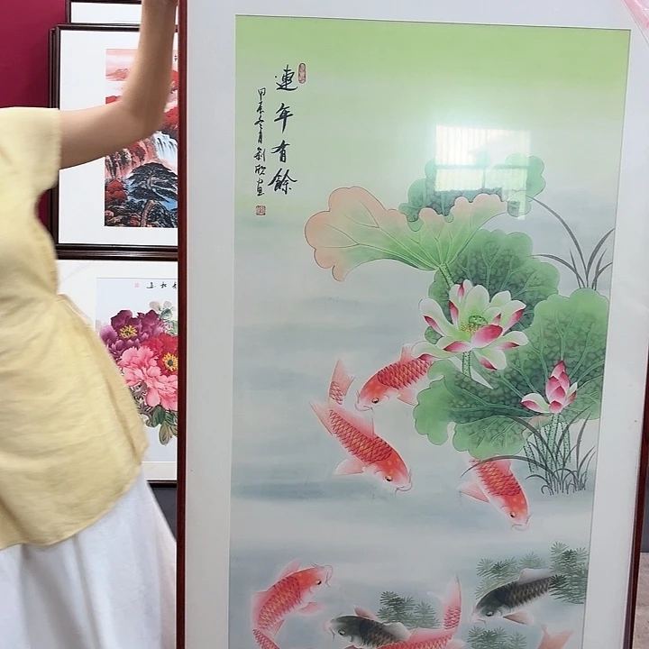 @***明国画手绘带框作品