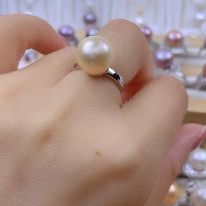 淡水珍珠银S925镶嵌戒指