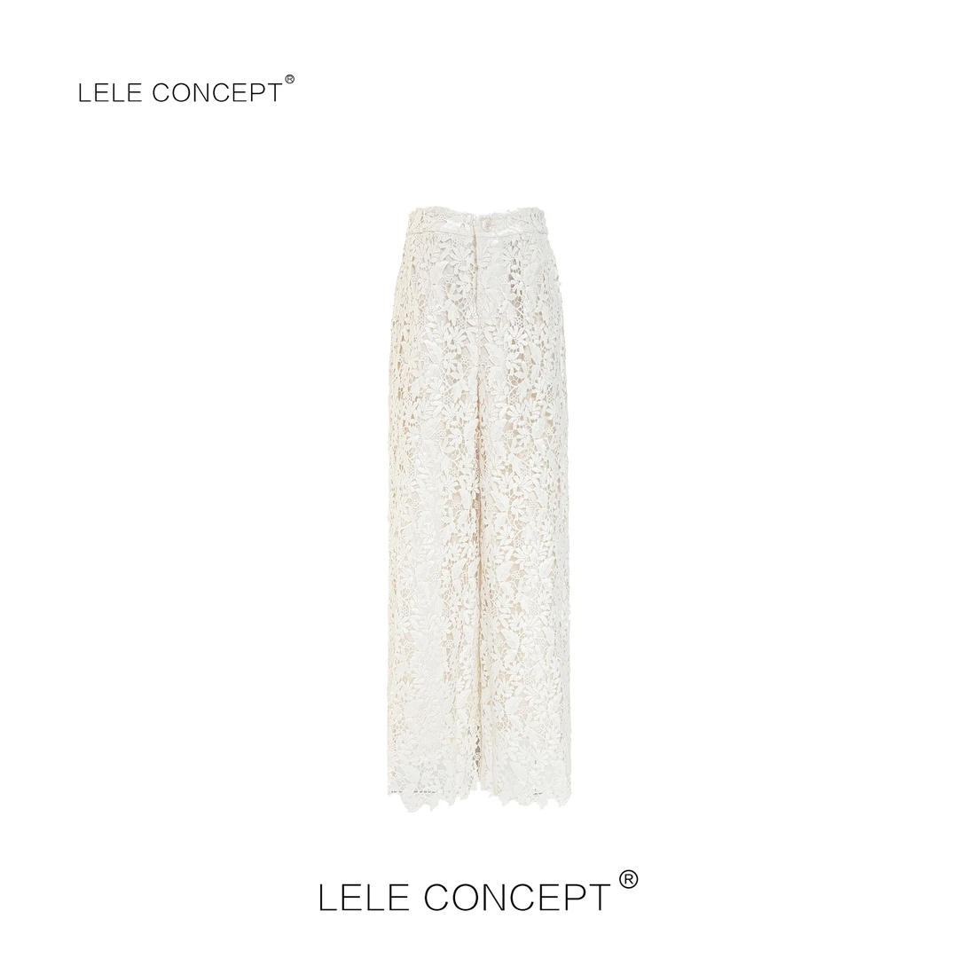 LELE CONCEPT丨【精选推荐】休闲百搭高级感扣花裤K0369