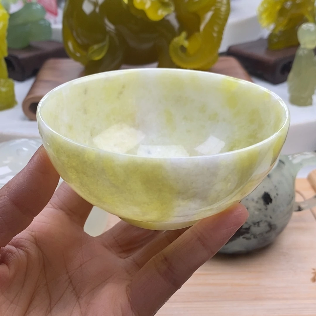 岫玉未镶嵌四大名玉玉碗