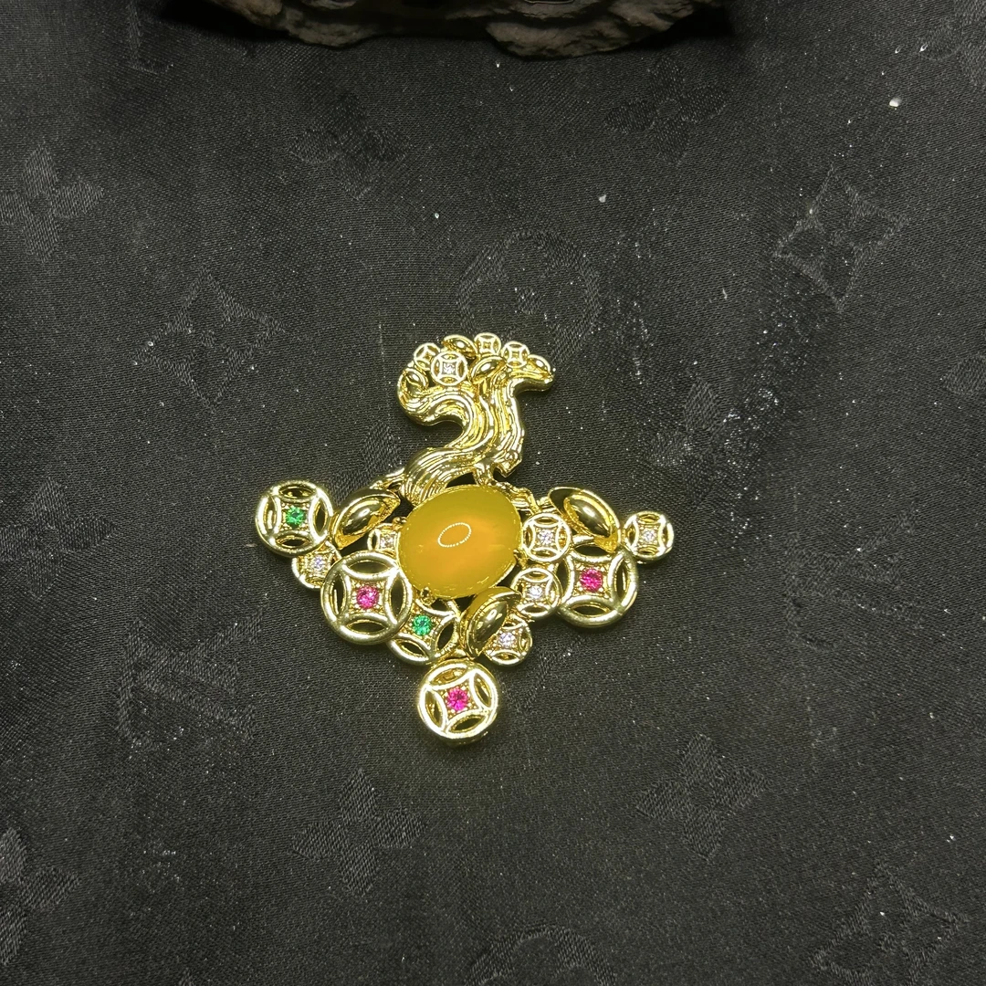 【玉合缘】天然黄玛瑙摇钱树吊坠 2127